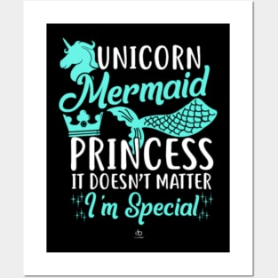 Unicorn mermaid princess gift- Posters and Art